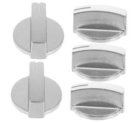 DOITOOL 5pcs Stainless Steel Gas Stove Knobs Universal Cooker Hob Control Replacement Parts for Kitchen Gas Cookers 45° Steel Square Turn