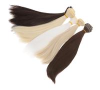 DOITOOL 5pcs Synthetic Doll Wig Wefts for DIY Doll Hair Straight Hair Extensions for Versatile Styling Soft Comfortable for All Face Shapes