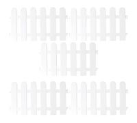 DOITOOL 5Pcs White Picket Fence, Small Garden Fencing, Small Fence Border for Xmas Tree Courtyard Indoor or Outdoor Christmas Decoration (Round Head, 50x30cm)