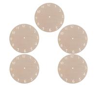 DOITOOL 5pcs Wooden Clock Face Blanks Natural Beige Round DIY Craft Clock Plate Simple Assembly for Art Lovers and Families Home Decor Christmas Projects Seasonal Decoration