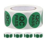 DOITOOL 5roll Round Adhesive Qc Stickers Inventory Control Stickers Circle Quality Labels for Production Inspection Inventory Approval