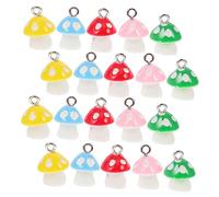 DOITOOL 5sets Candy Colored Mushroom Charms DIY Jewelry Making Pendants for Bracelets Necklaces Earrings and Keychains Premium Craft Accessories 50pcs*5