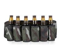 DOITOOL 6 Pack Beer Belt Waist Bag with Small Zipper Pocket, Easy to Carry 600d Oxford Material Drink Holder for Parties the Beach