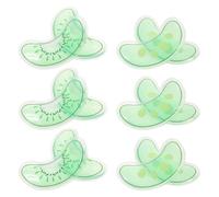 DOITOOL 6 Pairs Reusable Cold Eye Compress Gel Pack for Traveling and Office Use, Soothing Green Plastic Ice Pack Delivers Moisture and Cooling Relief for Eye Strain and Swelling