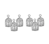 DOITOOL 6 pcs Hollow Bird Cage Pendant Locket for DIY Jewelry Making Pearl Bead Cage Charms Essential Oil Diffuser Necklace Accessories