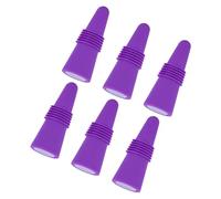 DOITOOL 6 Pcs Silicone Wine Bottle Stoppers Reusable Air-Tight Sealers with Stainless Steel Base for Standard Red White Wine Bottles Purple Preservation for Home Bar and Club Use