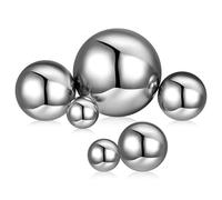 DOITOOL 6 Pcs Stainless Steel Gazing Ball Sphere Mirror-polished Finish Silver Floating Decorative Garden Balls for Year-round Use in Landscape Designs