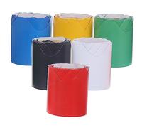 DOITOOL 6 Rolls Festival Border Paper Trim for Classroom Bulletin Boards Decorative Paperboard Borders Yellow Green Red White Black Meters Each for School Party Home Decor