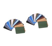 DOITOOL 60 Pcs Denim Patchwork Stickers Kit with Adhesive Backing Mixed Colors Rectangular Fabric Patches for DIY Applique Clothes Repair and Decoration for Sweaters Jackets Pants and