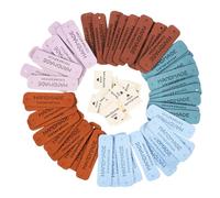 DOITOOL 60 Pcs Handmade Sewing Labels for Clothing and Knitting, Embossed Leather and Fabric Tags with 5 Colors Including Light Yellow Handmadewithlove, DIY Accessories for Bags Shoes