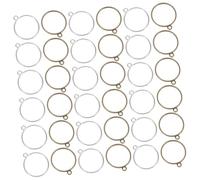 DOITOOL 60 Pcs Round Open Bezels for Resin Jewelry Making Alloy Hollow Frame Pendants with Protective Borders DIY Charms for Necklaces Earrings Bracelets Craft Supplies