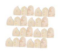 DOITOOL 60pcs Unpainted Wooden Fairy Doors DIY Craft Miniature Garden Decor Kit for Home Office Wedding Party Natural Wood Elf Door for Small Spaces Creative Coloring Project Accessories