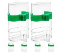 DOITOOL 6pcs Automatic Bird Water Dispenser Transparent No Mess Feeder with Anti-leak Design for Cockatiel Budgie Canary Finch Lovebird Cage Accessories
