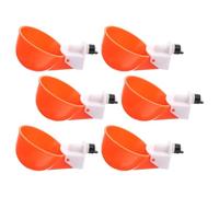 DOITOOL 6pcs Automatic Filling Waterer Cups for Chickens and Birds, Easy to Install Poultry Water Feeders Made of Stainless Steel and Pom, for Home Poultry and Farm Use