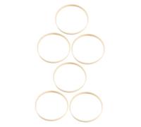 DOITOOL 6PCS Bamboo Floral Hoop Rings for DIY Crafting Unfinished Wooden Wreath Hoops for Wedding Decor Macrame Dream Catchers and Wall Hanging Crafts
