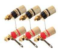 DOITOOL 6pcs Binding Post Speaker Terminal Connectors for Loudspeakers Banana Plug Sockets Durable and Easy to Install Versatile for Amplifiers and Sound Systems Resistant Design