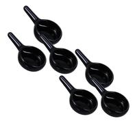 DOITOOL 6pcs Ceramic Candle Tray for Tealight Holders with Handle, Black Fragrance Warmer Tray for Aroma Lamps and Incense Holder, Easy to Store and Move, Suitable for Aluminium Candles