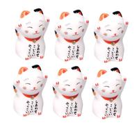 DOITOOL 6pcs Ceramic Japanese Style Chopstick Holder Set Maneki Neko Cat Design Chopsticks Rest Pillow for Dining Tableware Accessories