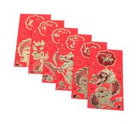 DOITOOL 6Pcs Chinese Year Red Envelopes with Delicate Patterns Lunar Year Lucky Money Packets for Wedding and Festival Celebrations Traditional Red Packet