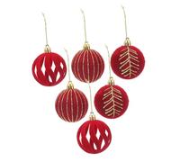 DOITOOL 6pcs Christmas Tree Balls Ornaments Christmas Decorations Globe Xmas Baubles Blue Color Decorate Round Glitter Flock Giant Felt