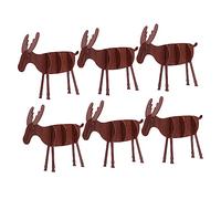 DOITOOL 6Pcs DIY Wooden Reindeer Ornaments Christmas Decor for Desktop Party Decoration Premium Durable Wood Material Easy Assembly Creative Festive Craft for Living Room and Office