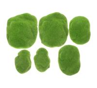 DOITOOL 6PCS Fake Moss Rocks: Artificial Moss Rocks Stones for Floral Arrangements Fairy Gardens and Crafting Garden Glass Container Crafts
