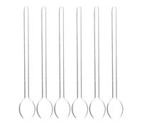 DOITOOL 6Pcs Glass Latte Spoons Transparent Long Handle Teaspoons Coffee Mixing Spoon Stirring Rods for Latte Coffee, Espresso, Hot Chocolate, Hot Drinks, Dessert & Ice Cream