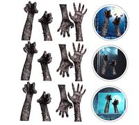 DOITOOL 6Pcs Halloween Wall Stickers Vivid Adhesive Decals for Home Decor Durable PVC Self Adhesive Horror Hand Design Suitable for Smooth Walls Tiles for Party and Haunted House