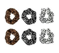 DOITOOL 6pcs Leopard Print Hair Scrunchies Hair Ties Made of Polyester and Spandex Stylish and Elegant Ponytail Holders the Night or Photo Shoots