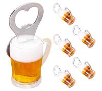 DOITOOL 6pcs Magnetic Beer Bottle Opener with European Style Beer Mug Design Refrigerator Magnet for Quick Lid Removal Bar and Home Use for Camping and Kitchen Decor