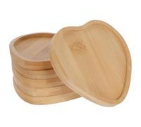 DOITOOL 6Pcs Mosaic Coaster Bases Heart Shaped Wooden Coaster Bases for Mosaic Kit Grooved Blank Coasters Base for Drinks Coffee Table Coasters Diy Craft Projects