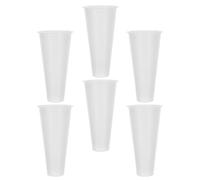 DOITOOL 6pcs Plastic Gravesite Flower Holder with Wide Opening and Flat Bottom, Classic White Cemetery Vase for Artificial and Fresh Flowers, Firm Placement to Prevent Tipping,