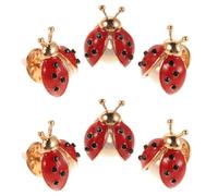DOITOOL 6pcs Red Ladybug Brooch Pin Alloy Insect Lapel Pin with Lightweight Comfort and Quick Style Solution for Dress or Scarf Accessories