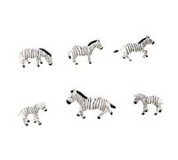 DOITOOL 6pcs Resin Zebra Figurines Miniature Sculptures Micro Landscape Decor Creative Animal Models for Garden Desk Educational
