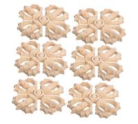 DOITOOL 6pcs Solid Wood Appliques European Style Decorative Carved Furniture Onlay for Cabinet Door Bed Frame Mirror DIY Home Decor Unpainted Corner Trim