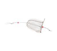 DOITOOL 6pcs Stainless Steel Carp Fishing Bait Trap Cage Spring Lid, Lightweight Portable Bait Feeder Basket for Crab and Eels Fishing