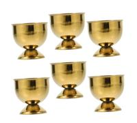 DOITOOL 6Pcs Stainless Steel Egg Holder Cups for Home Kitchen Countertop Soft and Hard Boiled Egg Stands in Elegant Gold Tone Breakfast Tableware