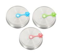 DOITOOL 6pcs Stainless Steel Mason Jar Lids Straw Stoppers 86mm Can Straw Lids Sealing Suitable for Drinking and Storage Random Color Random Color