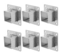 DOITOOL 6pcs Stainless Steel Square Post Flange Base Anchor with Screws, 1.2" .2" Heavy Duty Post Holder for Handrail and Fence, Suitable for Park Fence Assemblies and Urban Terrains,