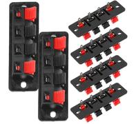 DOITOOL 6pcs Stereo Speaker Terminal Connectors 4 Ways Abs and Copper Wiring Board Plate for Electrical Connection and Testing, Easy to Install Optimal Signal Transfer