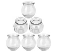 DOITOOL 6pcs Thickened Glass Cupping Cups Set with Anti-Fingerprint and Explosion-Proof Features for Fire Therapy and Vacuum Suction Massage at Home