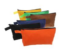 DOITOOL 6pcs Tool Storage Bag Zipper Closure Canvas Pouches for Easy Organization Versatile Use as Travel Makeup Electronics Bags Includes Orange Black Green Dark Yellow