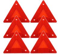 DOITOOL 6pcs Triangle Reflectors Safety Sign High-temperature Resistant Emergency Warning Triangles for Vehicles Easy Installation for Roadside Safety Weather