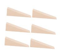 DOITOOL 6pcs Triangle Wood Block Door Stop Wedges with Chevron Pattern Non-Slip Wooden Door Stoppers for Home Office Floor Protection and Stable Security