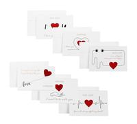 DOITOOL 6Pcs Valentine’S Day and Mother’S Day Foil Heart Greeting Cards Set with Envelopes, Horizontal Paper Festival Blessing Cards for Family and Friends Random Style