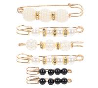 DOITOOL 6pcs Waist Pin Clothing Safety Pin Decorative Pearl Sweater Shawl Clip Delicate Stainless Steel Protects Clothing from Being Scratched Adjustment Women Wedding and Other Occasions