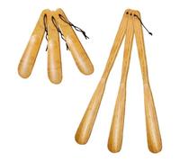DOITOOL 6pcs Wooden Shoe Horn Set, 40cm and 16cm Long Handle Aid | Natural Wood Finish, Smooth Polished Grain, Easy Hanging Storage, for Home Use and On-the-go Wear