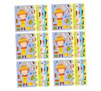 DOITOOL 6sets Dress Up Sticker Book Career Puzzle Kits for Fun Educational Activity with Designs Enhance Creativity and Problem Solving Skills for Home School Learning