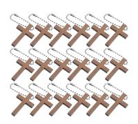 DOITOOL 72pcs Mini Wooden Cross Pendants for Crafting, Christian Keychain with Chain, Easter Religious Charms for Church Decor and DIY Jewelry Making