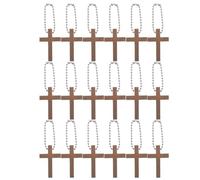 DOITOOL 72pcs Wooden Cross Keychain: Mini Pocket Prayer Cross - Rustic Bible Study - Baptism & Easter Party Favors - Natural Religious Charm for Men Women